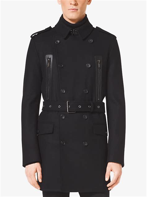 Wool Melton Admiral Trench Coat 